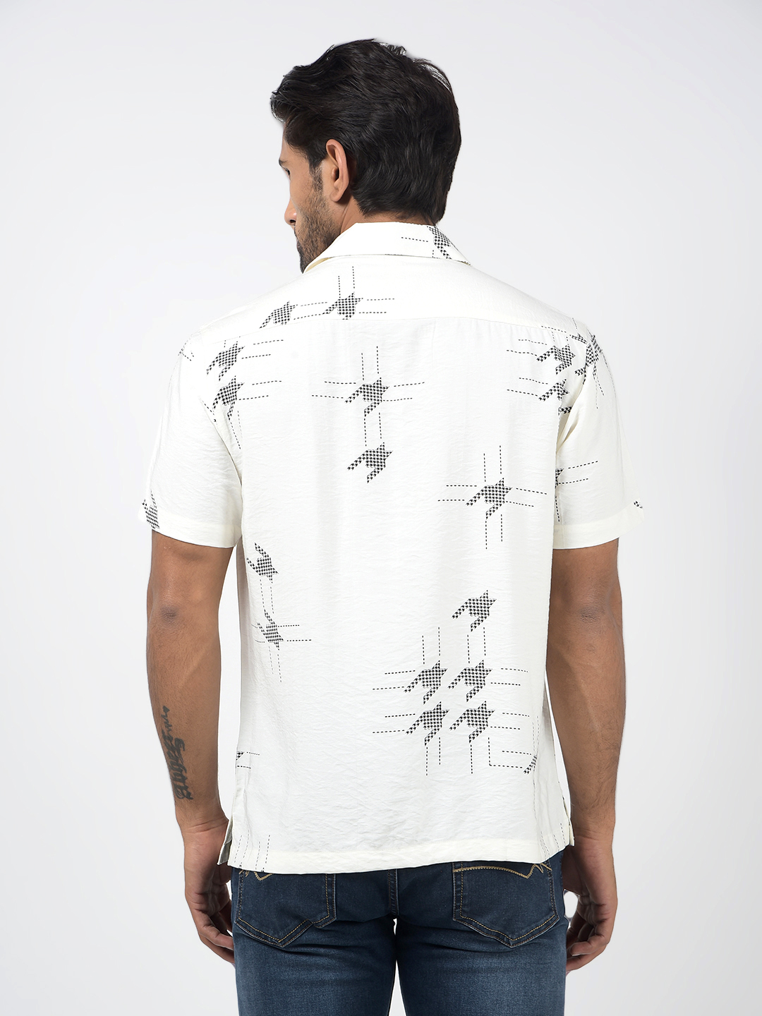Numero Uno Men Embroidered White Shirt